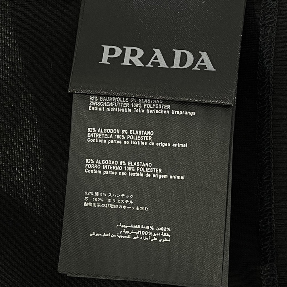Prada Black Triangle Logo Ribbed Plain Knit Cropped Vest, Crop Top - Picture 6 of 7